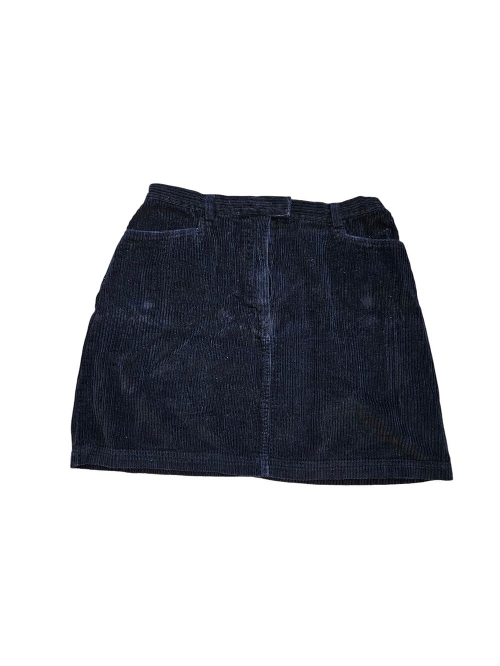 Vtg Carolina Blues Corduroy Mini Skirt Womens 14 Black Western Preppy Boho Cotta